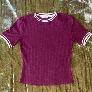 BEAR DANCE Burgundy Fitted Tee!!